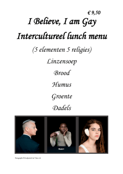 I Believe, I am Gay Intercultureel lunch menu (5