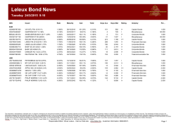 Leleux Bond News - Leleux Associated Brokers