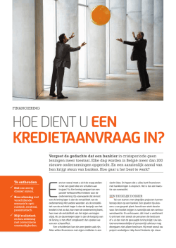Hoe dient u een kredietaanvraag in?