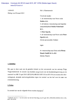 Citeerwijze: Conclusie AG HR 20 maart 2015, IEF 14782 (Stokke