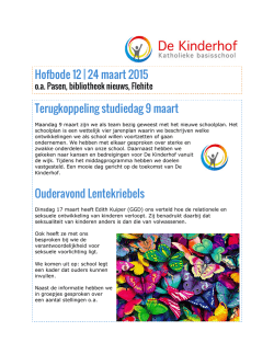 Hofbode 12 | 24 maart 2015 Terugkoppeling
