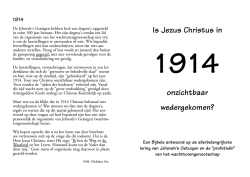 Is Jezus Christus` in 1914 onzichtbaar