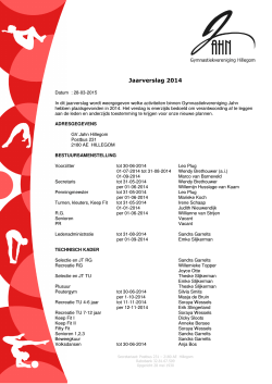 Jaarverslag 2014 - Gymnastiekvereniging Jahn Hillegom