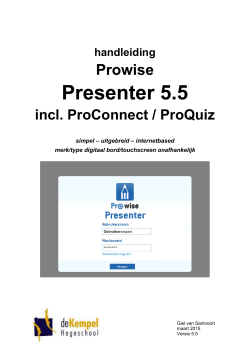 handleiding Prowise Presenter 5.5 incl. ProConnect / ProQuiz