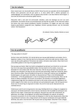 Van de redactie - Doopsgezinde Gemeente Utrecht