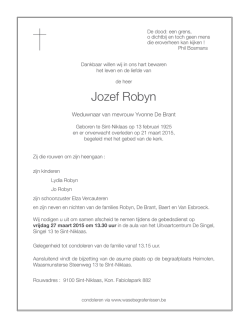 Jozef Robyn - Wase Begrafenissen