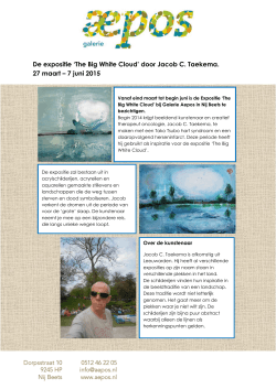De expositie `The Big White Cloud` door Jacob C. Taekema