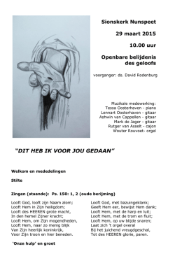 liturgie - Hervormd Nunspeet