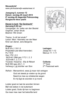 Nieuwsbrief - Protestantse Gemeente Haulerwijk