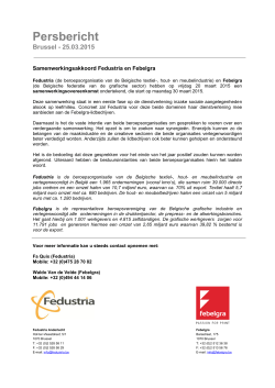 Samenwerkingsakkoord Fedustria en Febelgra