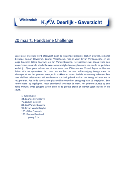 20 maart: Handzame Challenge