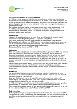 Archief OCMW Gent Oorsprong straatnamen en straatnaamborden
