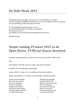 hier de liturgie van deze Vesper
