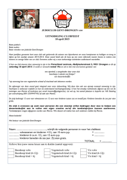 JUDOCLUB GENT-DRONGEN vzw UITNODIGING CLUBFEEST 18