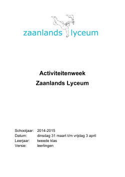 Activiteitenweek Zaanlands Lyceum