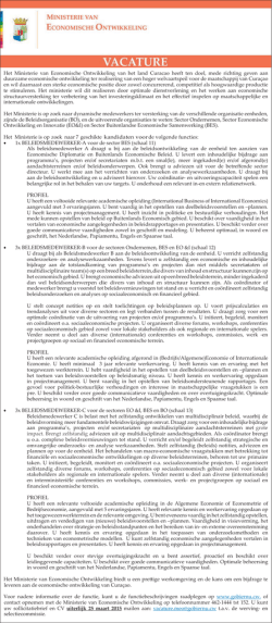 Het Ministerie van Economische Ontwikkeling van het land Curacao