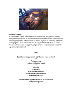 “Outdoor Cooking” De Dutch Oven, samen koken met verse
