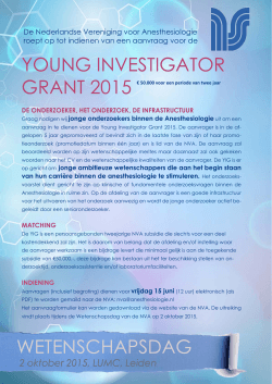 young investigator grant 2015 wetenschapsdag
