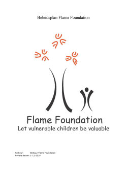 Beleidsplan 2013 - Flame Foundation