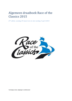 Algemeen draaiboek Race of the Classics 2015