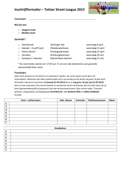 Inschrijfformulier - Telstar Streetleague