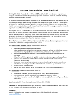 Vacature bestuurslid SIO Noord-Holland