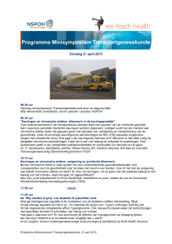 Programma Minisymposium Transportgeneeskunde