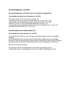 Huurverhoging per 1 juli 2015