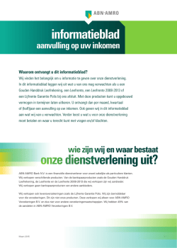 Informatieblad aanvulling op uw inkomen maart 2015