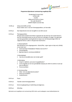 Programma donderdag 26 maart