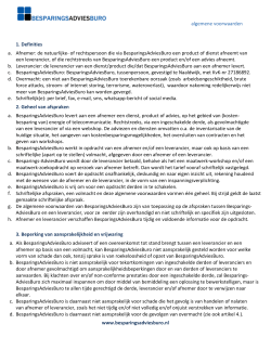algemene voorwaarden www.besparingsadviesburo.nl 1. Definities