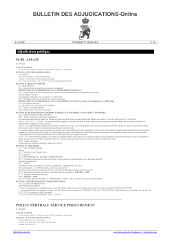 BULLETIN DES ADJUDICATIONS