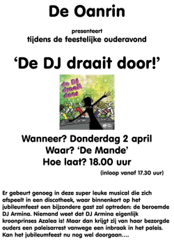 U komt toch ook op de Feestelijke Ouderavond