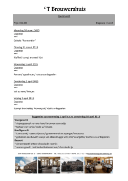 Menu`s - t Brouwershuis