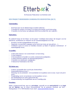 een project beheerder coordinatie huisvesting (m/v)