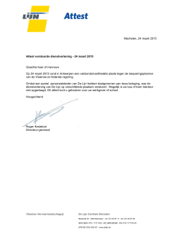 Mechelen, 24 maart 2015 Attest verstoorde