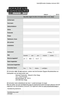 Inschrijfformulier Amadeus concours 2015