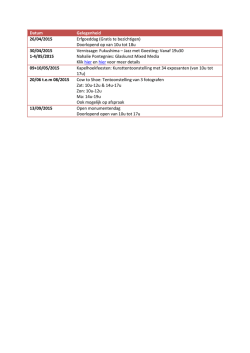 Doorlopend op van 10u tot 18u 30/04/2015 1