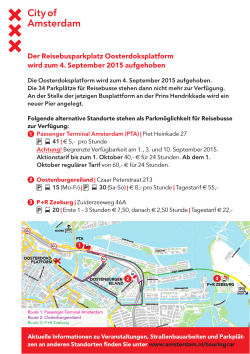 Der Reisebusparkplatz Oosterdoksplatform wird zum 4. September