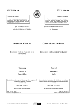 INTEGRAAL VERSLAG COMPTE RENDU INT&Eacute;GRAL