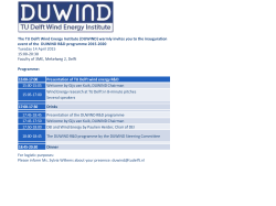 The TU Delft Wind Energy Institute (DUWIND) warmly invites you to