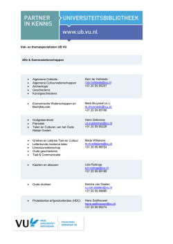 Vak- en themaspecialisten UB VU Alfa & Gammawetenschappen