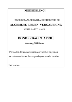 donderdag 09 april 2015