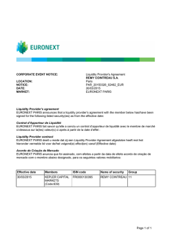 Liquidity Provider`s Agreement REMY COINTREAU