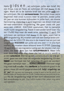 Hallo gidsen, wij schrijven jullie een brief. Wij zijn Enya