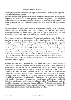 In Memoriam Anne - De community Gent