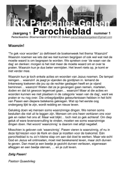 Jaargang 1 Parochieblad nummer 1