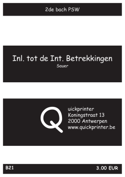 B21 Inl. t/d Int. Betrekkingen