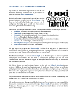 THEMADAG 2015: DE MMI DROOMFABRIEK