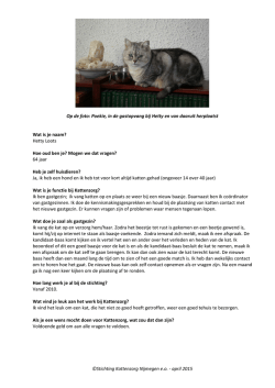 Hetty Loots - Stichting Kattenzorg Nijmegen eo